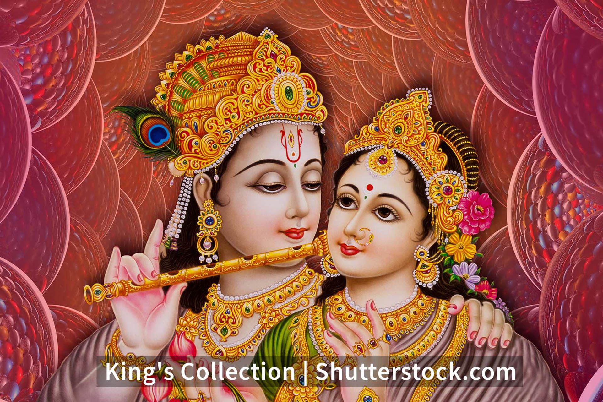 Krishna und Radha buntes Bild